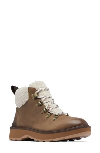 SOREL Hi-Line Cozy Lace-Up Hiking Boot in Umber/Tawny Buff at Nordstrom Rack, Size 9.5 | Nordstrom Rack