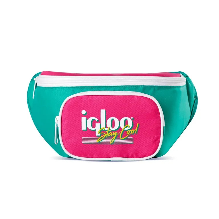 Igloo 3 can Retro Fanny Pack Cooler Bag, Purple and Aqua Blue - Walmart.com | Walmart (US)