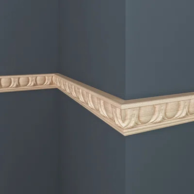 Hardwood Embossed Egg and Dart Panel Moulding 2.25" H x 96" W x 0.85" D Chair Rail | Wayfair North America