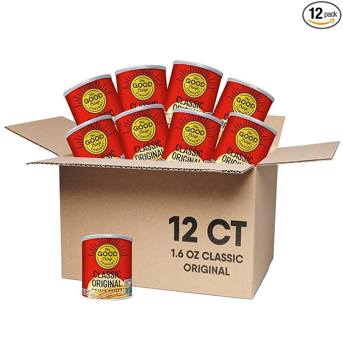 The Good Crisp Company Minis Original Gluten-Free Potato Chips, 1.6 Oz Cans (Pack of 12), Non-GMO... | Amazon (US)
