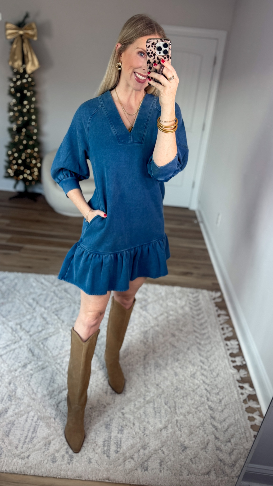 Weekend Walmart Wins try-on
Ruffle hem sweatshirt dress- smalll

#LTKFindsUnder50 #LTKootd