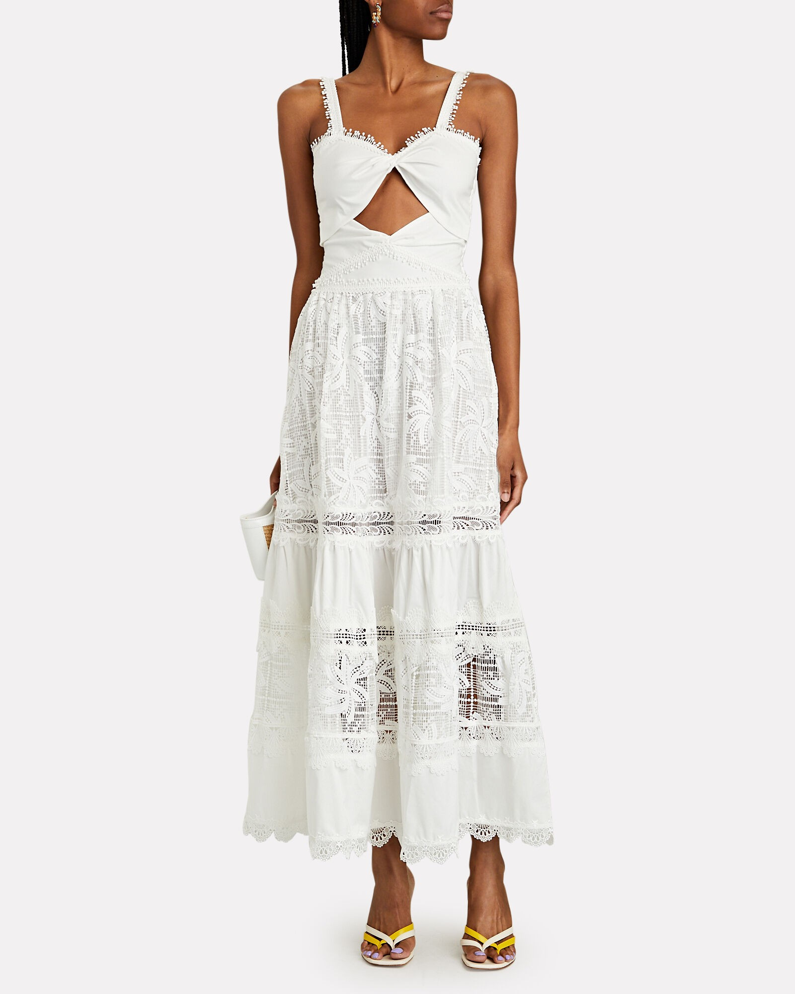 Emma Cut-Out Lace-Paneled Maxi Dress | INTERMIX