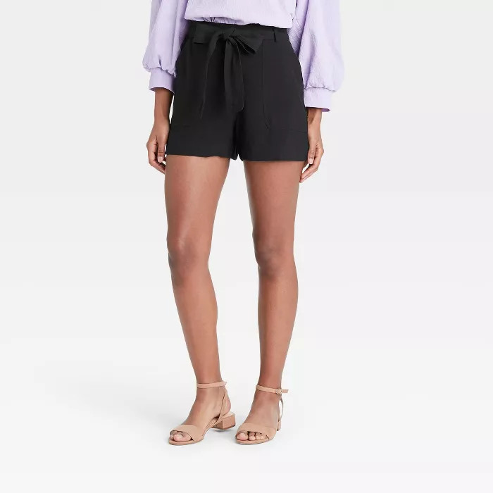 Women's High-Rise Tie Waist Shorts - A New Day™ | Target