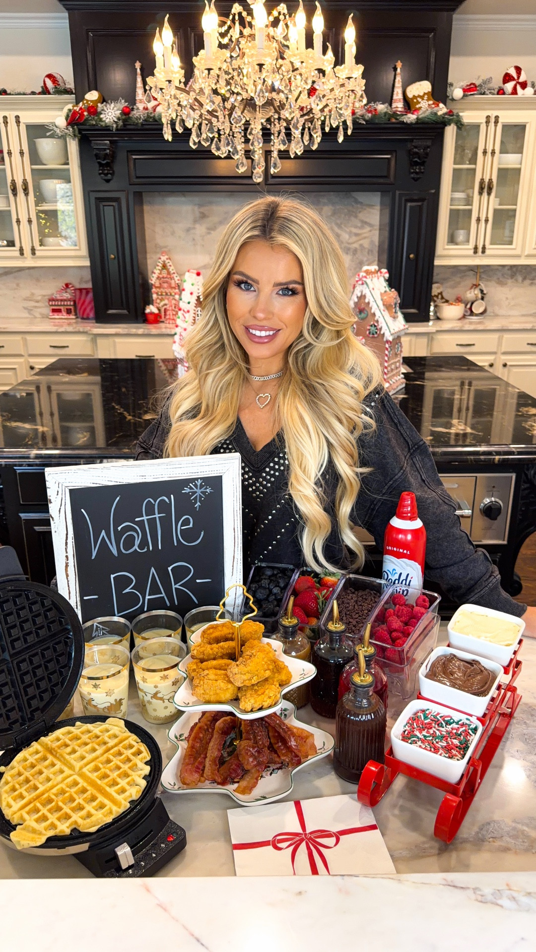 

Waffle Bar!🧇🫐🍓 Self-serve station great for guests! Easy, and everyone can have their perfectly customized waffle!

What I used: 

* Belgium waffle mix prepared and poured into individual cups 
* Chicken bites 
* Bacon 
* Strawberries 
* Blueberries
* Raspberries
* Chocolate Chips 
* Butter 
* Nutella 
* Sprinkles 
* Flavored Syrups 
* Peanut Butter
* Chopped Pecans or Walnuts 
* Whipped Cream 



#christmasbrunch #christmasbreakfast #holidaybrunch 


#LTKHoliday