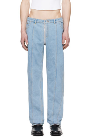 Blue Zip Jeans | SSENSE