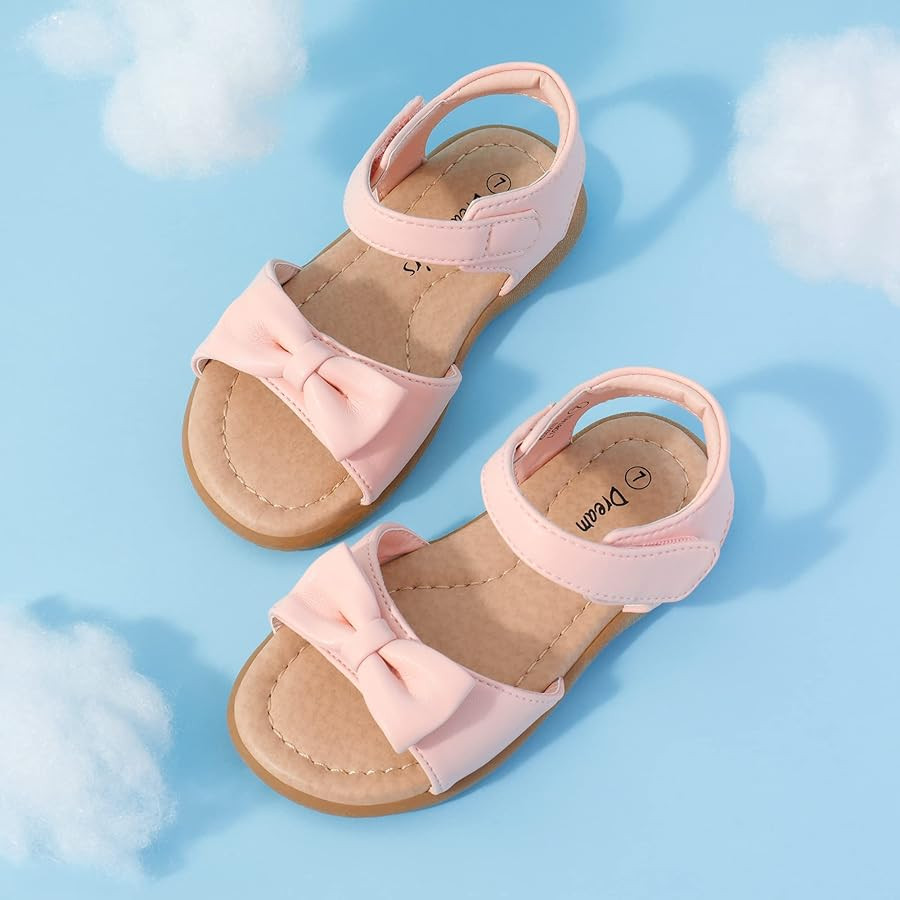 DREAM PAIRS Girls Sandals Fashion Bow Summer Shoes for Toddler/Little Kid | Amazon (US)