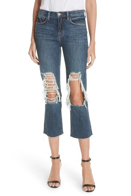 L'AGENCEJordan Ripped Crop Bootcut Jeans | Nordstrom Rack