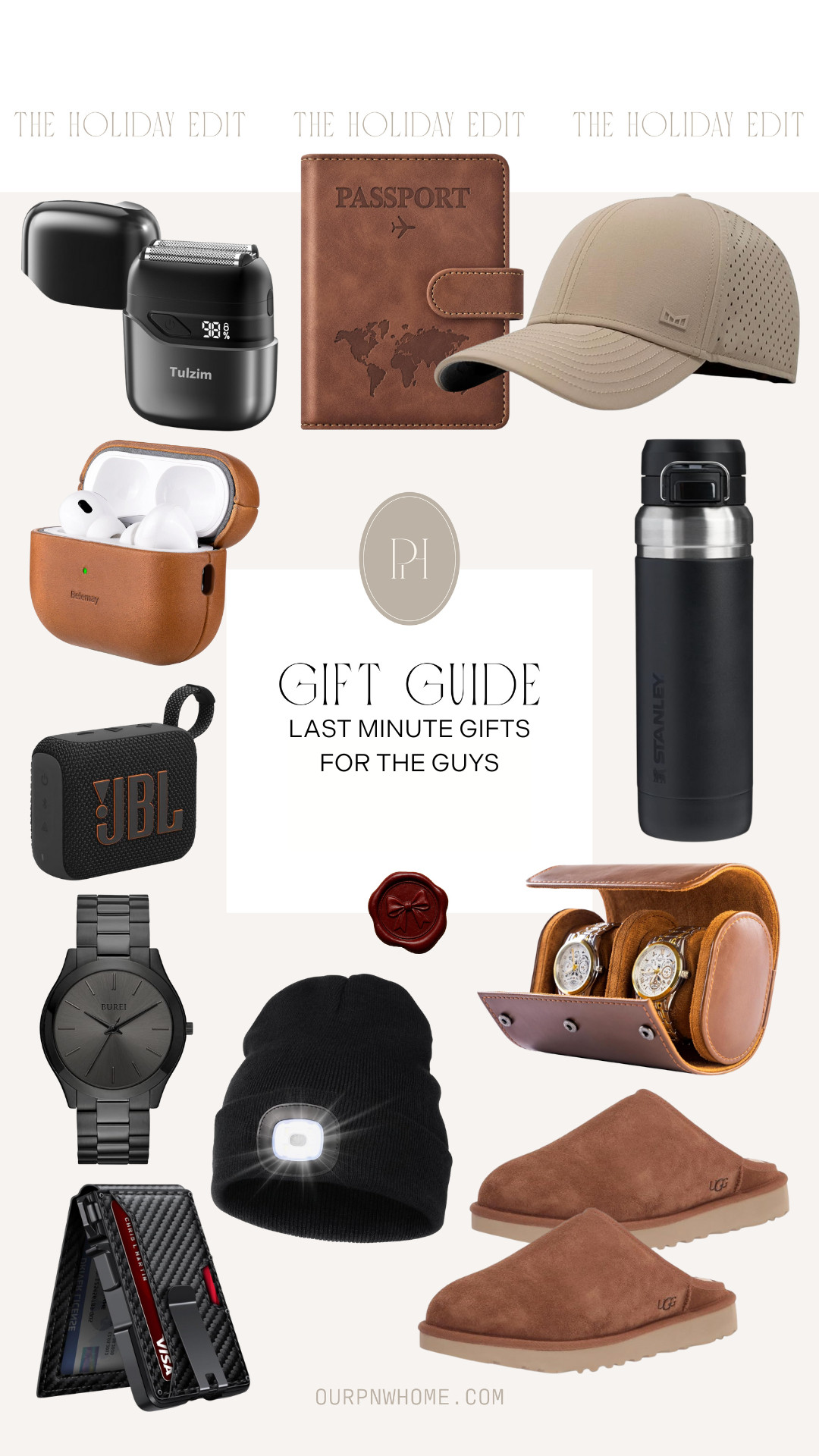 Great last minute holiday gifts and stocking stuffers for the guys from Amazon!

gifts for men, gifts for the guys, gifts for him, gifts for husband, gifts for brother, gifts for boyfriend, travel razor, men's razor, passport holder, earbud case, black watch, men's watch, watch case, slim wallet, water bottle, water resistant hat, tan cap, baseball cap, headlamp beanie, men's slippers, portable bluetooth speaker 

 #LTKGiftGuide #LTKHoliday #LTKMens