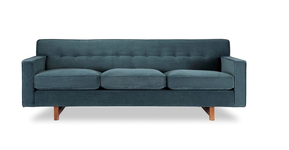Kennedy 86" Fabric Sofa, Neptune Velvet | Kardiel