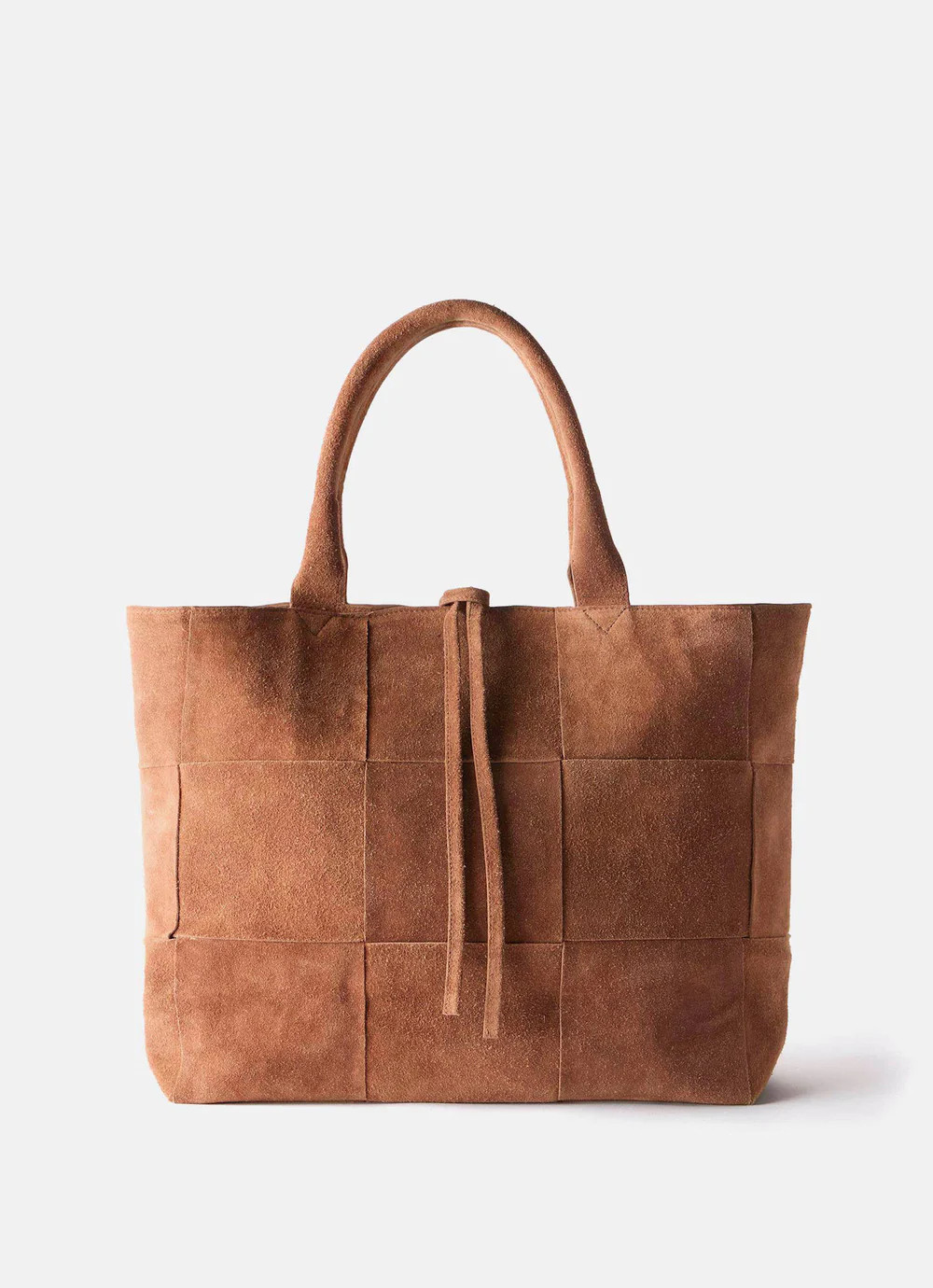 Tan Suede Woven Tote Bag | Mint Velvet