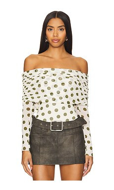 AFRM Maxine Bodysuit in Birch Dot from Revolve.com | Revolve Clothing (Global)