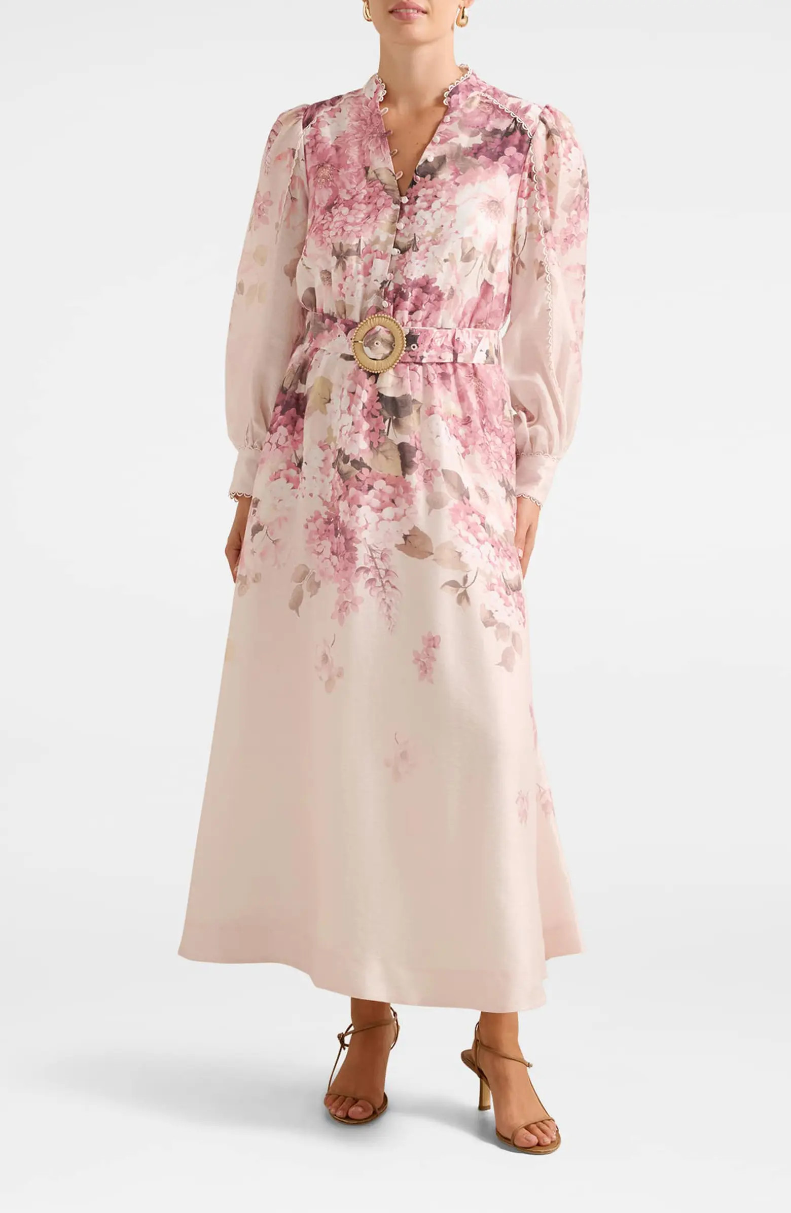 Peyton Belted Long Sleeve Button Front Maxi Dress | Nordstrom