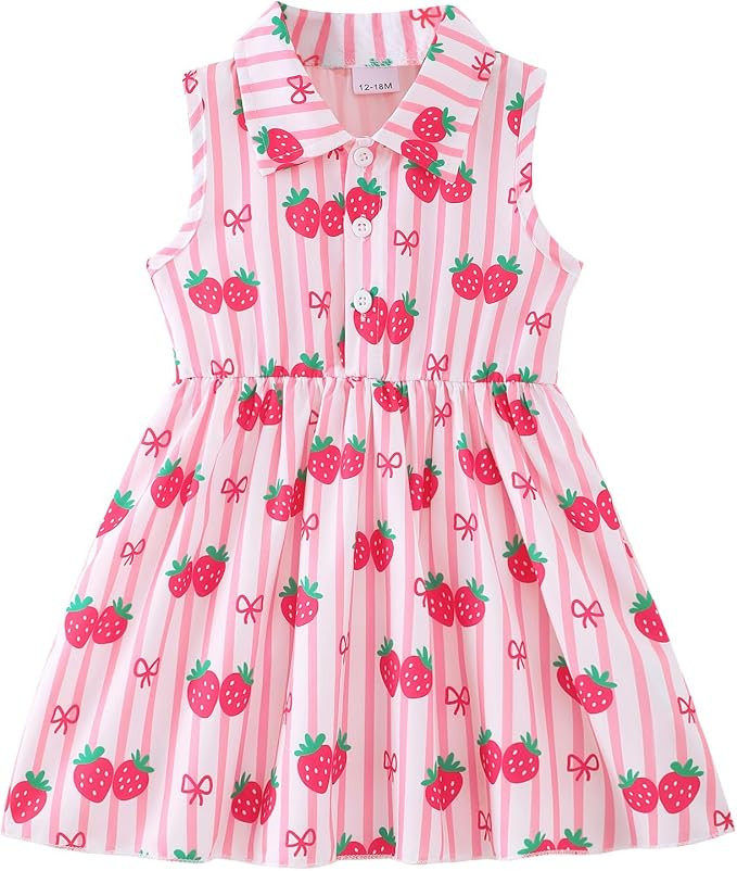 Saeaby Baby Girl Dress Summer Dresses Toddler Girl Clothes Polo Collar Ruffle Sundress Sleeveless... | Amazon (US)