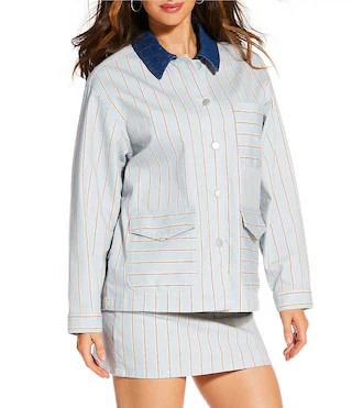 x Cyd Morris Louie Denim Stripe Coordinating Jacket | Dillard's