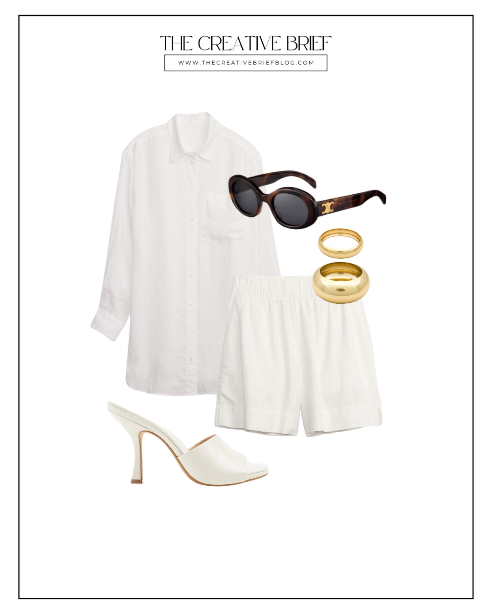 Spring all white look, Steve Madden heels, gold oversized bangles, Celine sunglasses, white mules, date night outfit, brunch outfit, vacation chic outfit 

#LTKunder100 #LTKstyletip #LTKtravel