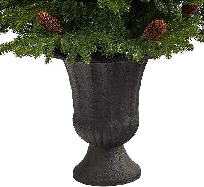 Nearly Natural 4.5ft. Yukon Mountain Fir Artificial Christmas Tree with 100 Clear Lights, Pine Co... | Amazon (US)