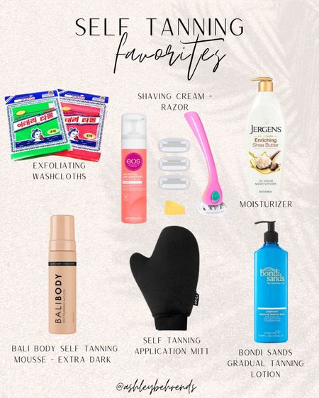 Self tanning favorites 🤎☀️
Sunless Tanner routine 
Exfoliate, shave, moisturize, mitt application - sleep with it in overnight or put on during the day and wash off before bed 
Transfers but does not stain clothes or sheets - even white! 🙌🏼
Tan gives me a bronze color for a week 
Gradual tanner is to hydrate tan throughout week and add in more color as it wears off ✨
“Similar products” are self tanners I’ve used and would repurchase if this was sold out! 
#selftanner #tanningroutine #hydrate #tan #skinprep #shaving #exfoliate #balibody #skincare #moisturizer #tanningmousse #gradualtanner #tanninglotion #bondisands #myfavorites #holygrail 

#LTKunder50 #LTKFind #LTKbeauty