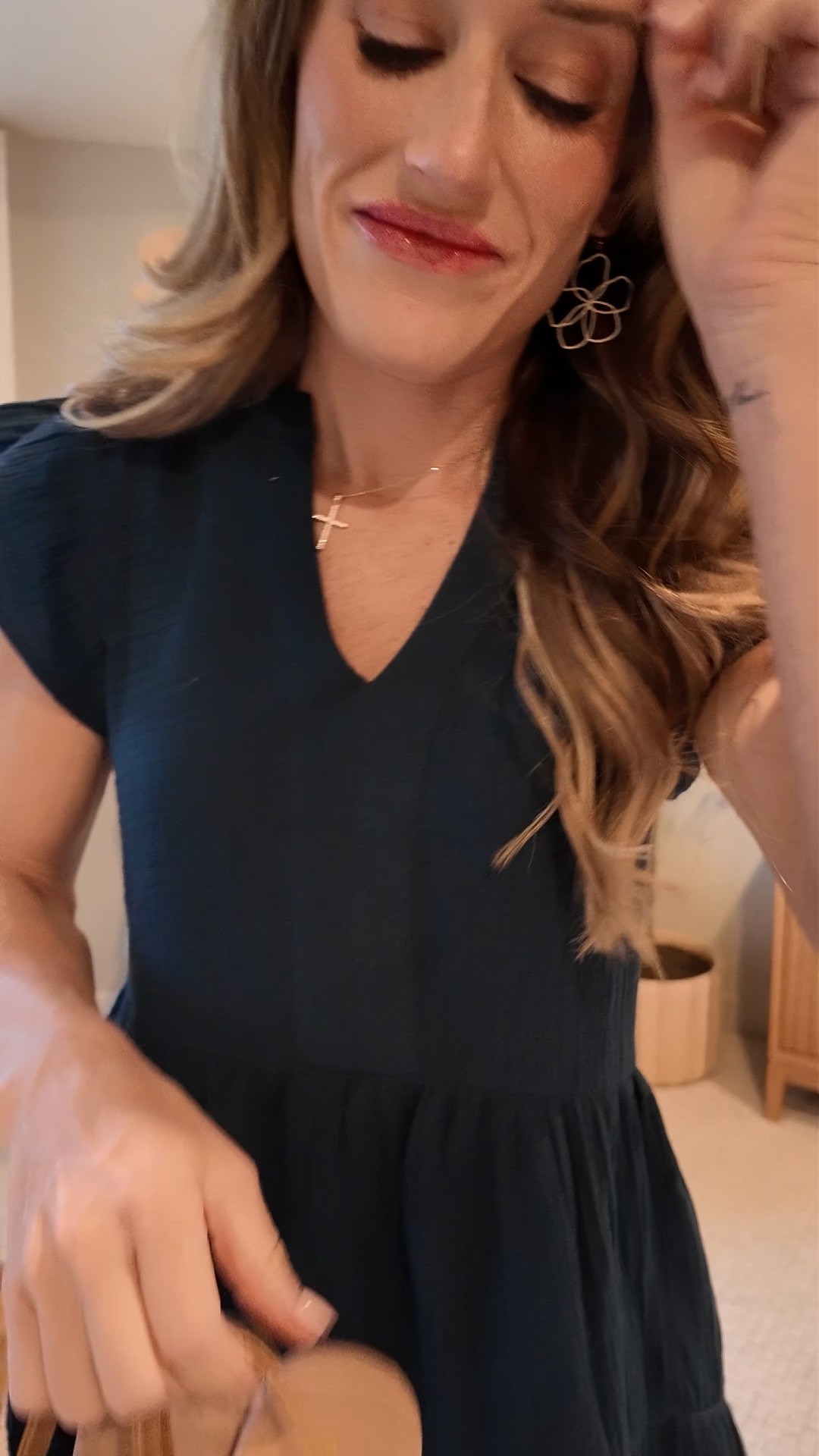 Short blue dress
Wearing XS, 5’2” for reference 

#LTKPetite #LTKootd