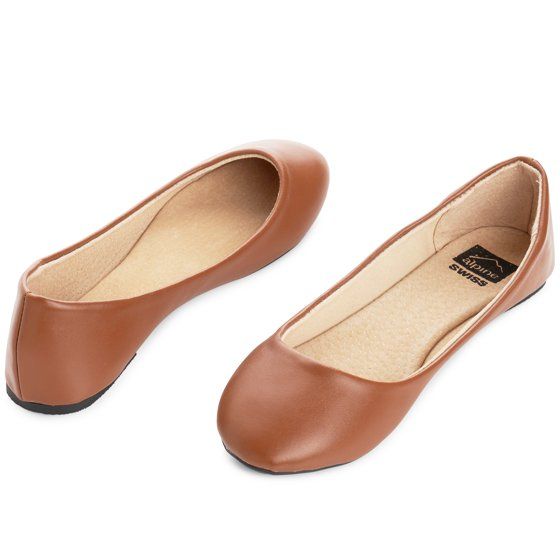 Alpine Swiss Pierina Womens Ballet Flats Leather Lined Classic Slip On Shoes | Walmart (US)