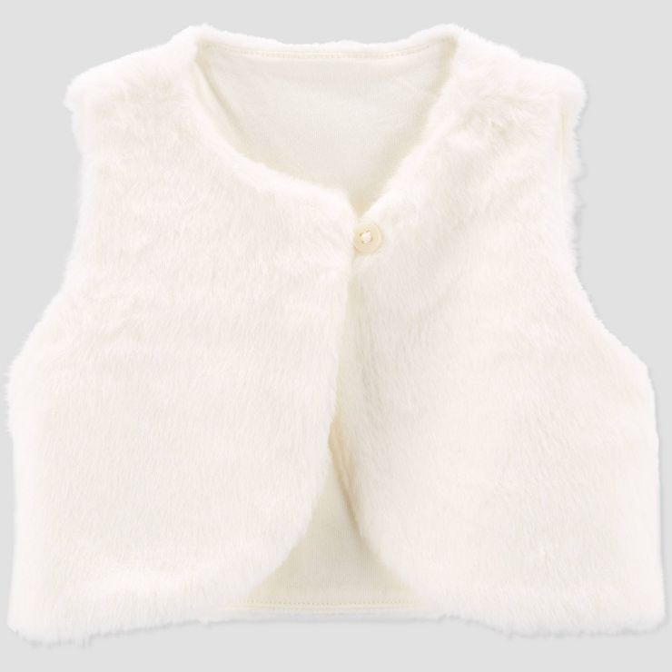 Carter's Just One You®️ Baby Girls' Fur Vest - White | Target