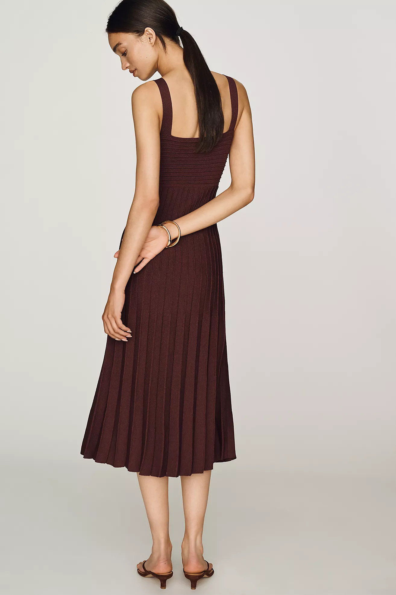 Maeve Pleated Midi Sweater Dress | Anthropologie (US)