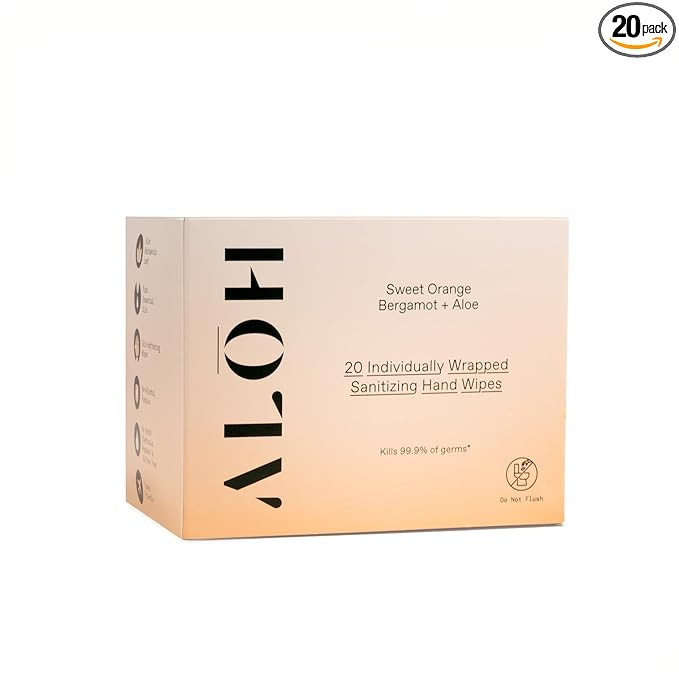 ALŌH Skin - Softening Sanitizing Hand Wipes – Sweet Orange Bergamot (1 Box of 20 Individual Wr... | Amazon (US)