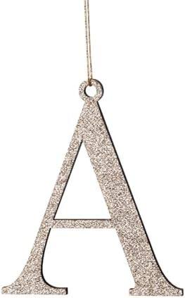 Gold Monogram Christmas Ornament,Personalized Initial Xmas Tree Ornament,Xmas Stocking Tag(Letter... | Amazon (US)