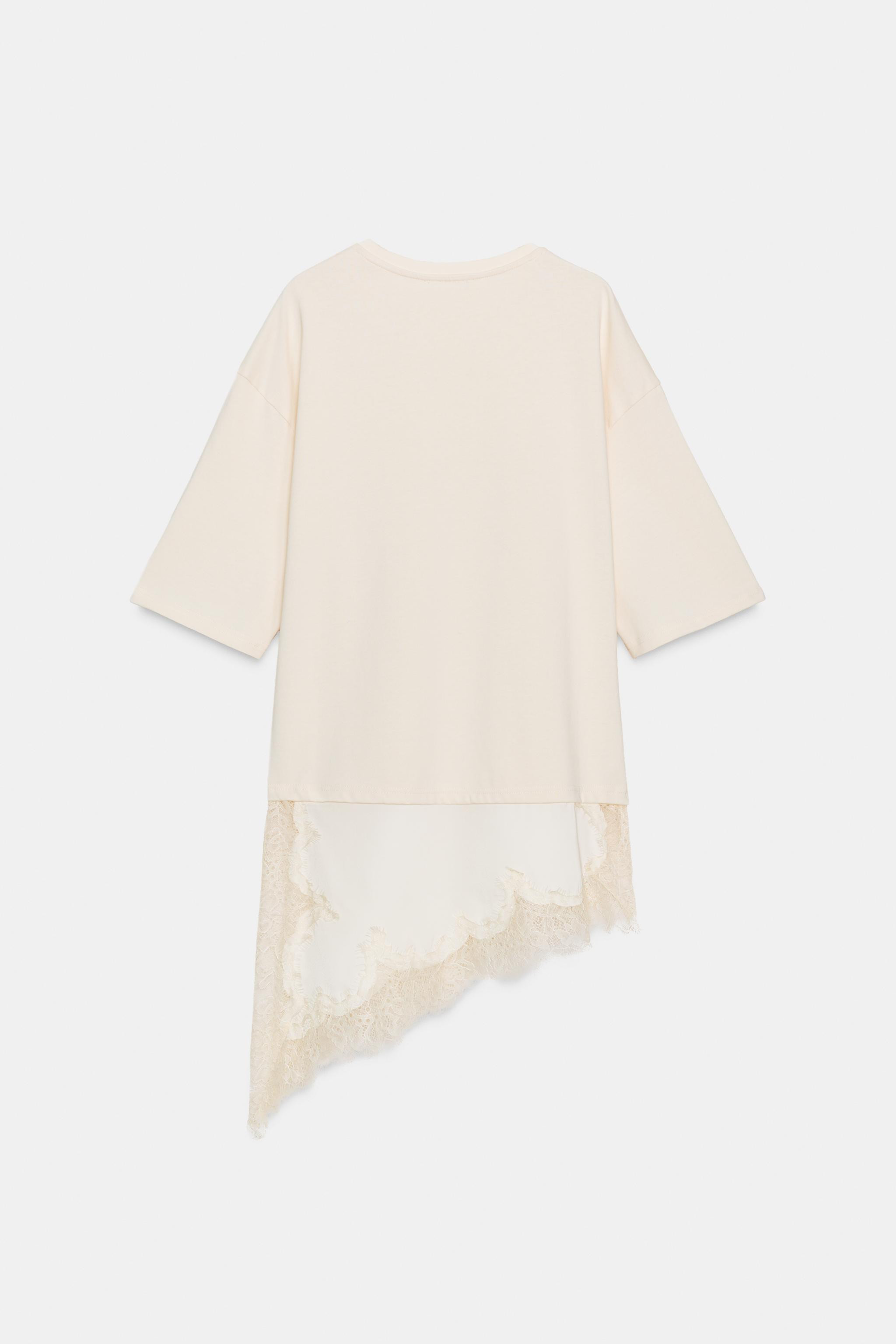 LACE COMBINED T-SHIRT | Zara UK