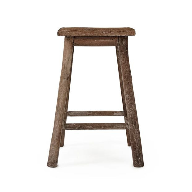 Primitive Farmhouse Rattan Top Stool | Antique Farm House
