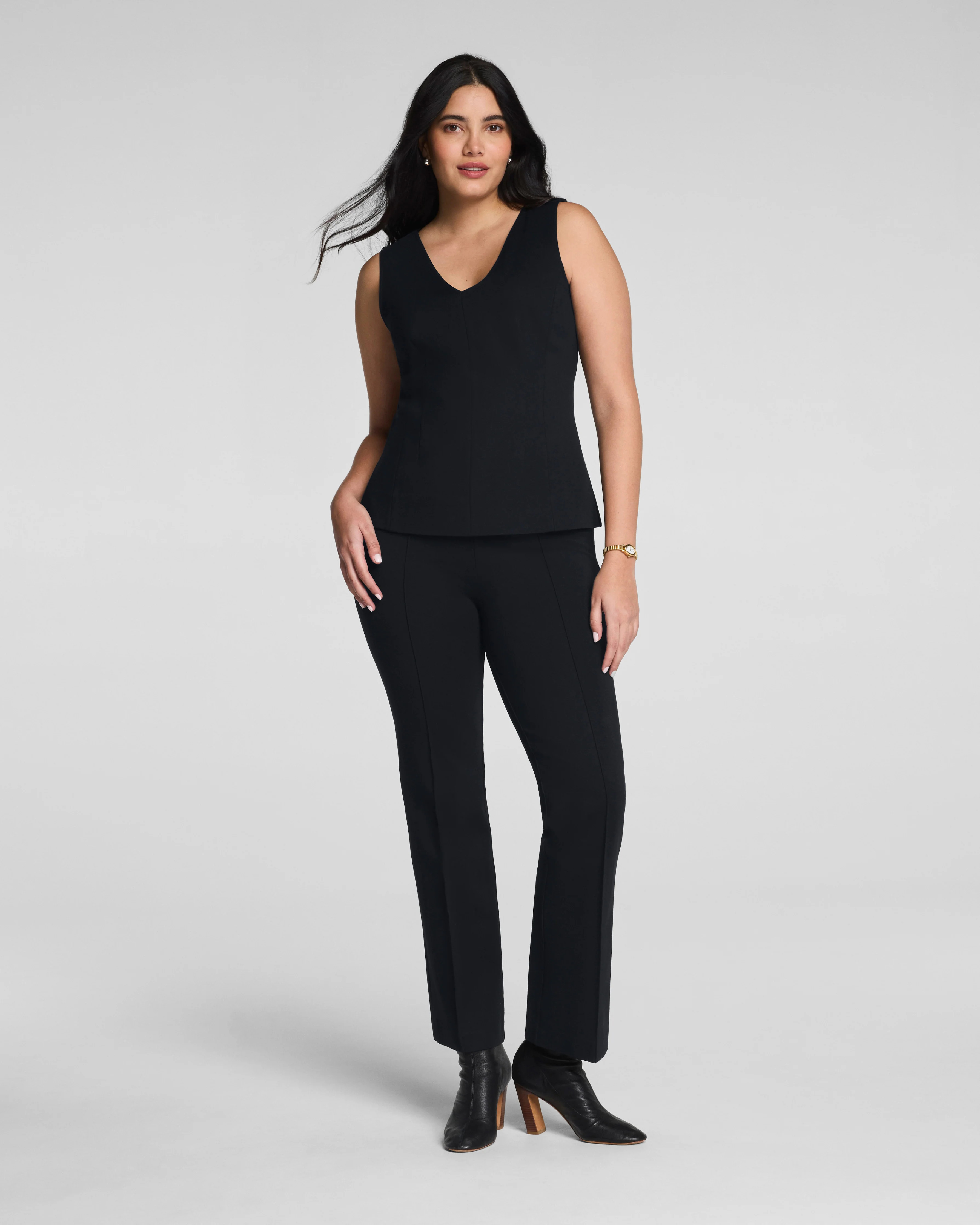 SPANXsupersmooth®  PerfectFit Ponte Kick Flare Pant with Pintuck | Classic Black Petite / S | Spanx