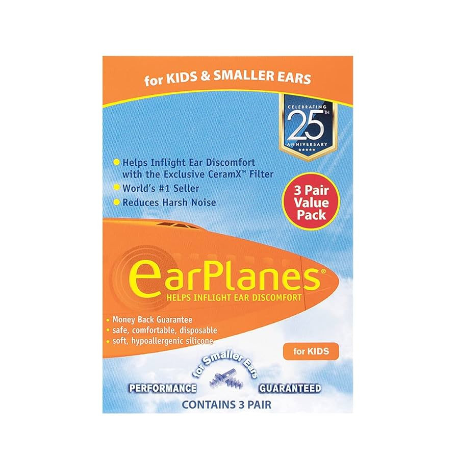 Original Children's EarPlanes by Cirrus Healthcare Ear Plugs Airplane Travel Ear Protection 3 Pai... | Amazon (US)