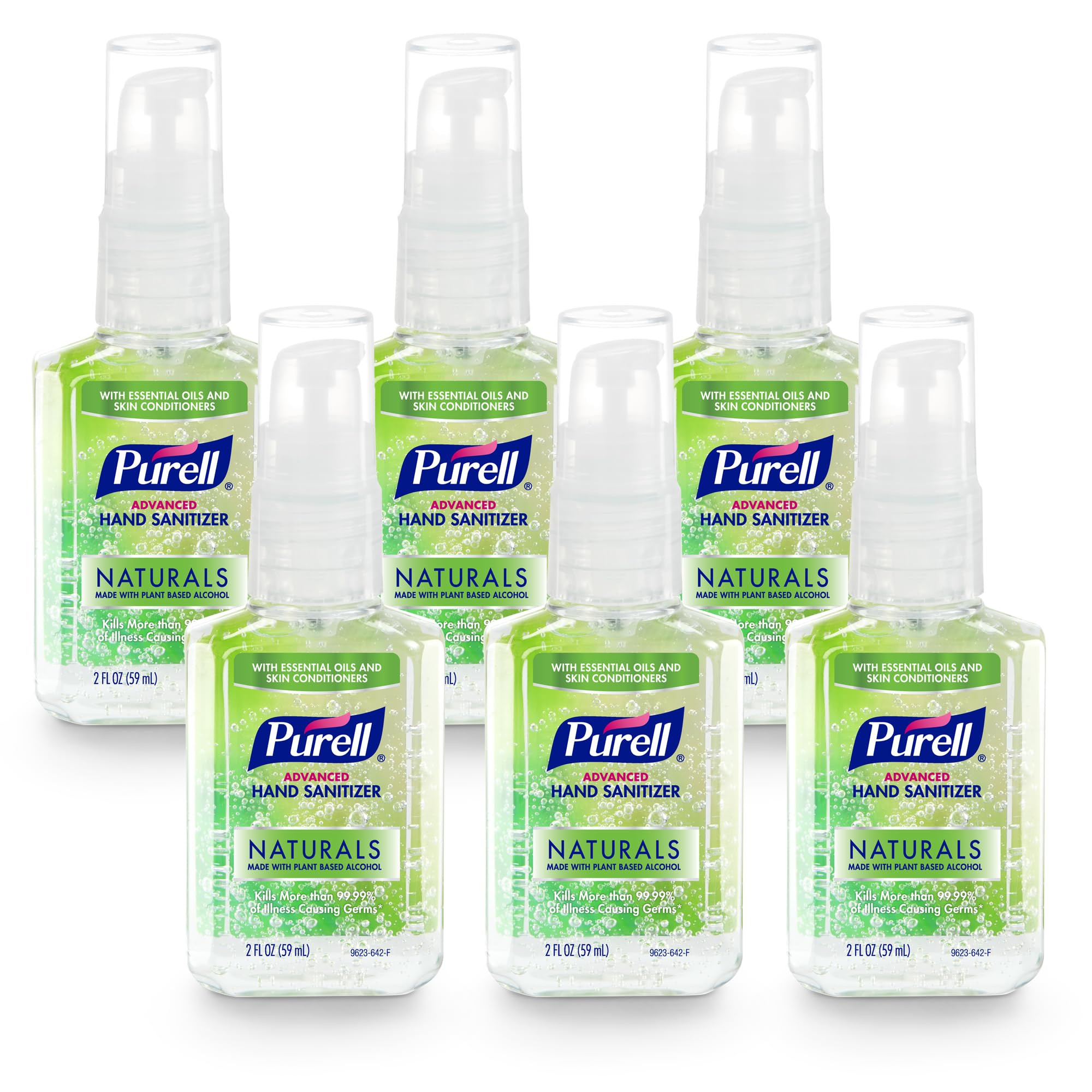 Purell Advanced Hand Sanitizer Naturals with Plant Based Alcohol, Citrus Scent, 2 Fl Oz Travel Si... | Amazon (US)