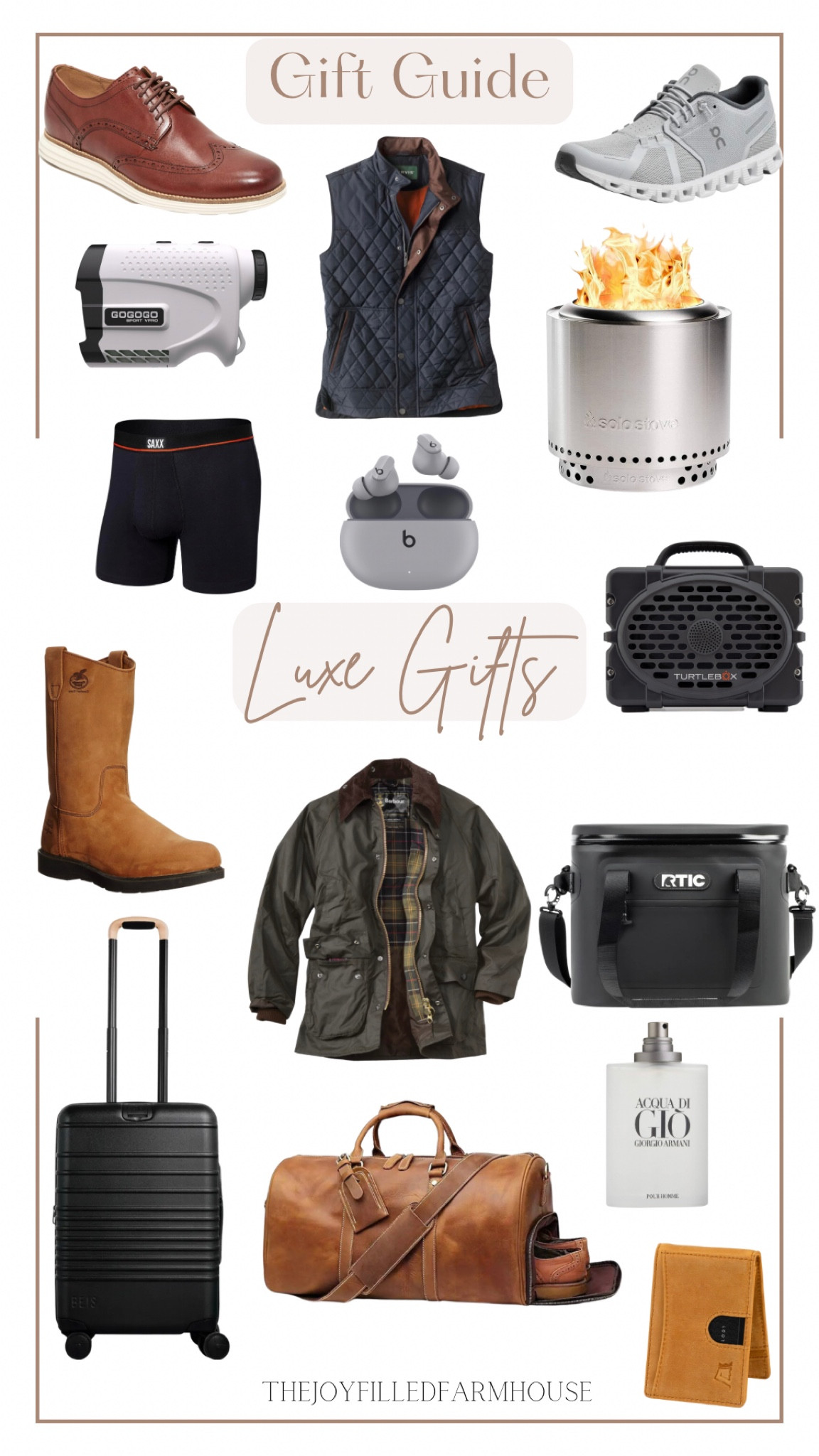 Gifts for him

Men’s gift guide
Men’s luxe gifts
Nice gifts for him
Christmas gift guide for him
 Christmas gifts for men
Orvis jacket
Men’s wallet
Men’s boots
Men’s shoes
Men’s luggage
Cooler
Solo stove
Men’s stocking stuffers

#LTKGiftGuide #LTKHoliday #LTKmens