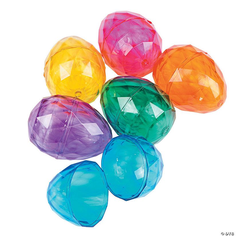 3 1/2" Diamond Plastic Easter Eggs - 12 Pc. | Oriental Trading Company