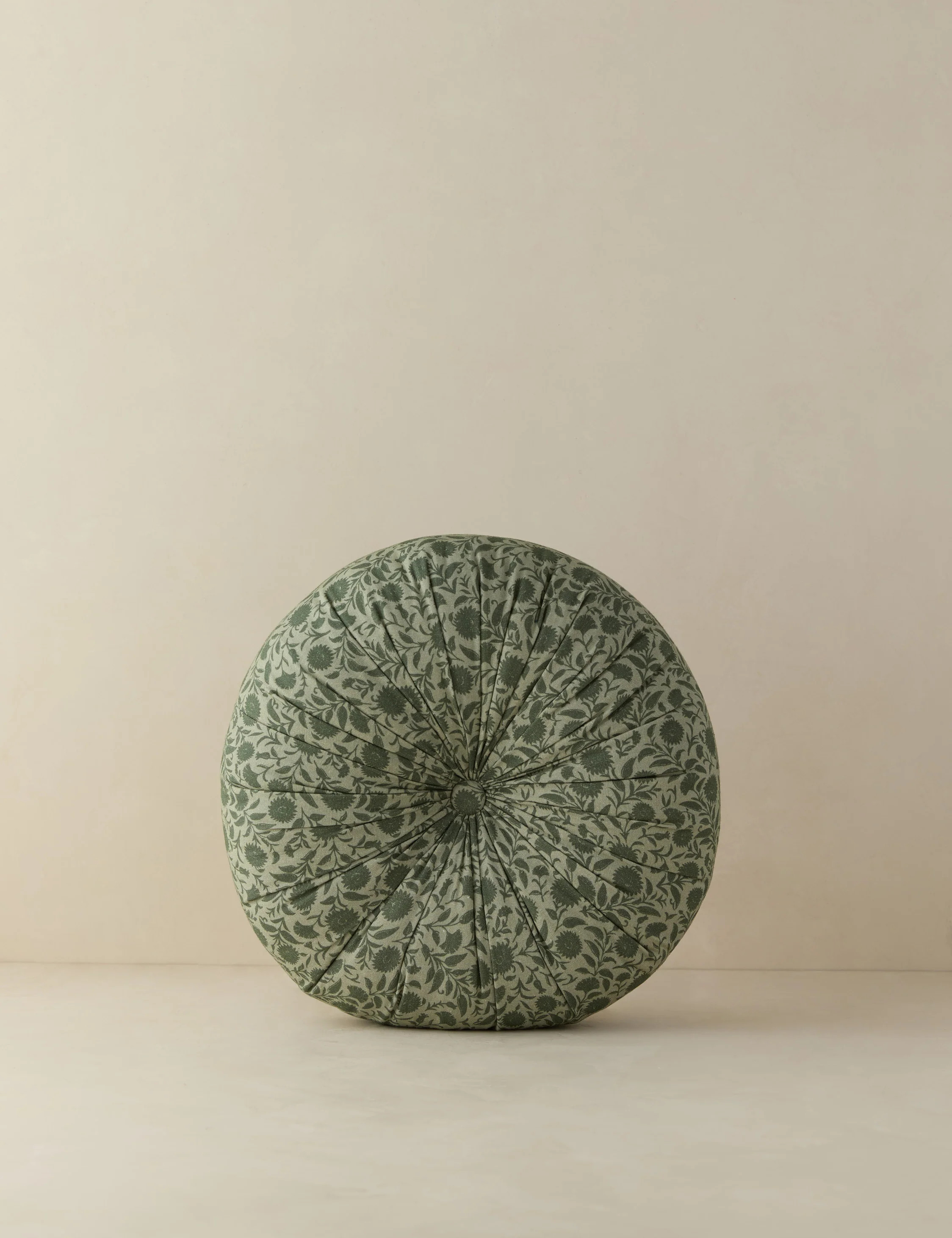 Fransen Linen Cotton Tufted Round Pillow | Lulu and Georgia 