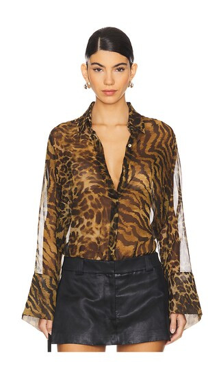 Mirren Shirt in Vintage Mixed Animal | Revolve Clothing (Global)