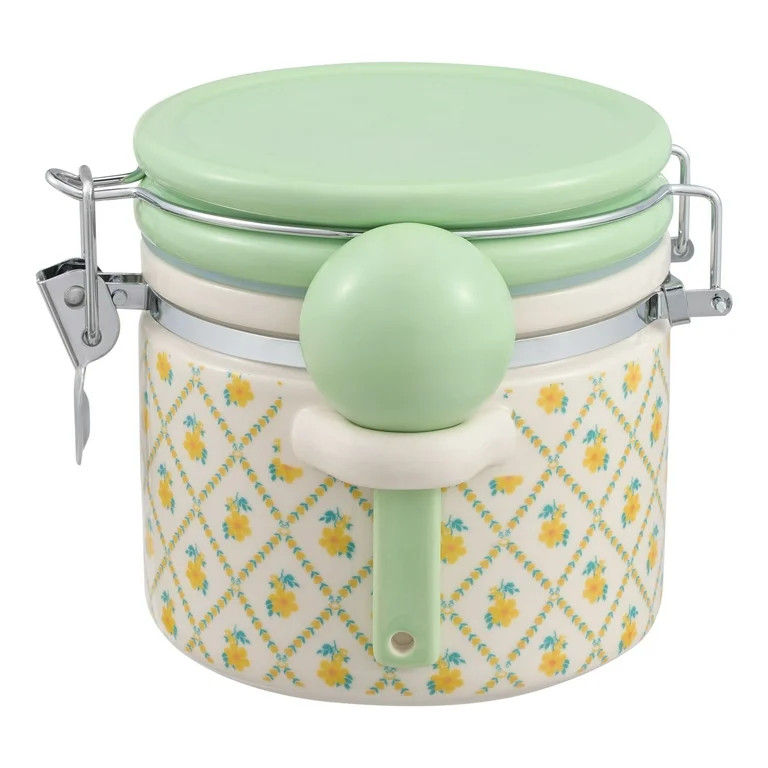 The Pioneer Woman Stoneware Painted Meadow Medium Canister with Lid and Ceramic Spoon, Ideal Use ... | Walmart (US)
