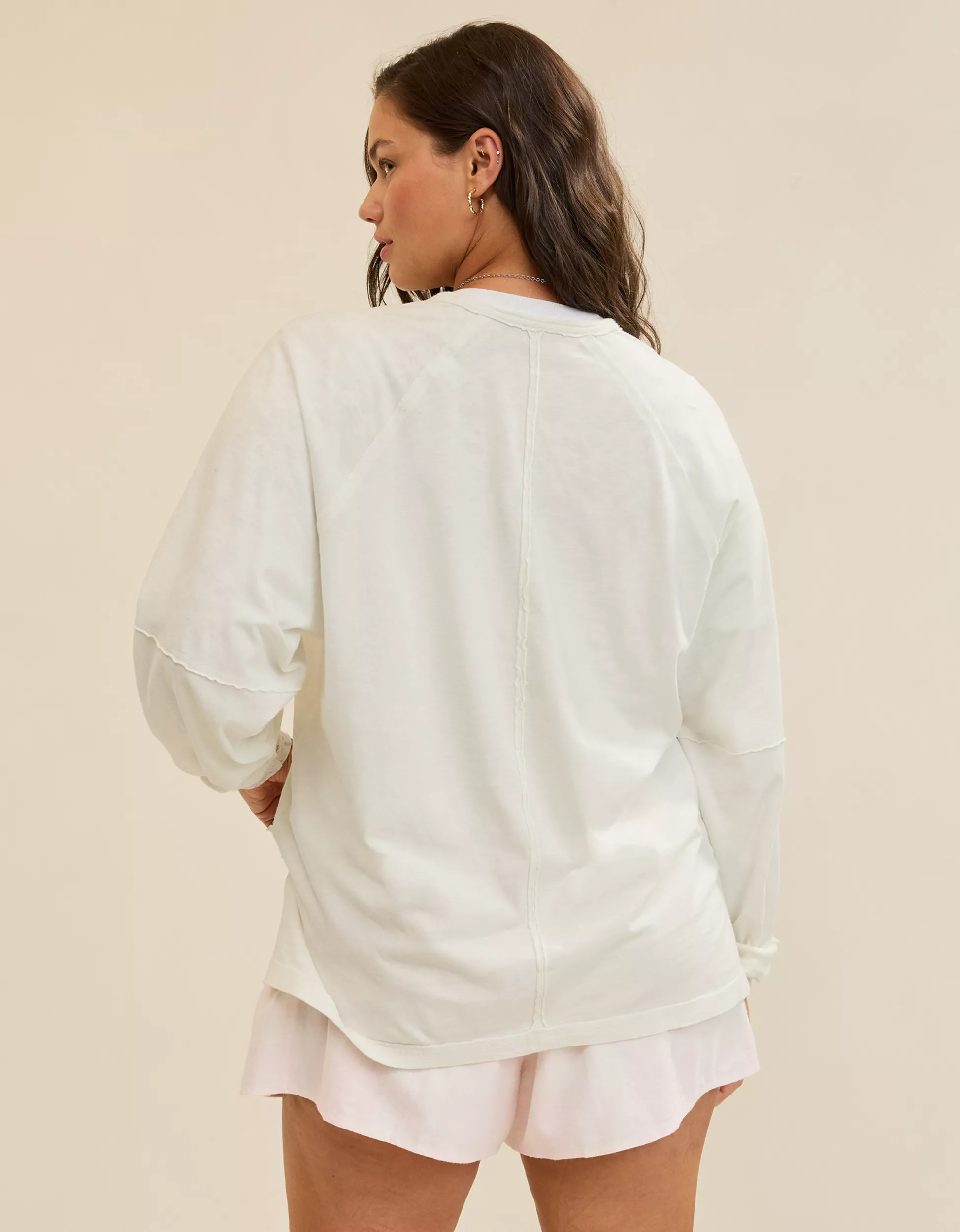 Aerie Cozy Long Sleeve Oversized Boyfriend T-Shirt | Aerie