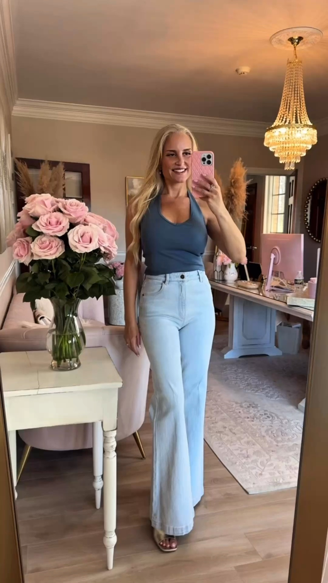 This halter top is sooo flattering and cute! I'm wearing a size small. Size down for a tighter fit. I loved it so much I had to get it in two colors. I will definitely be wearing this all spring and summer! 

#gifted 

#LTKdayinmylife #LTKgrwm #LTKootd