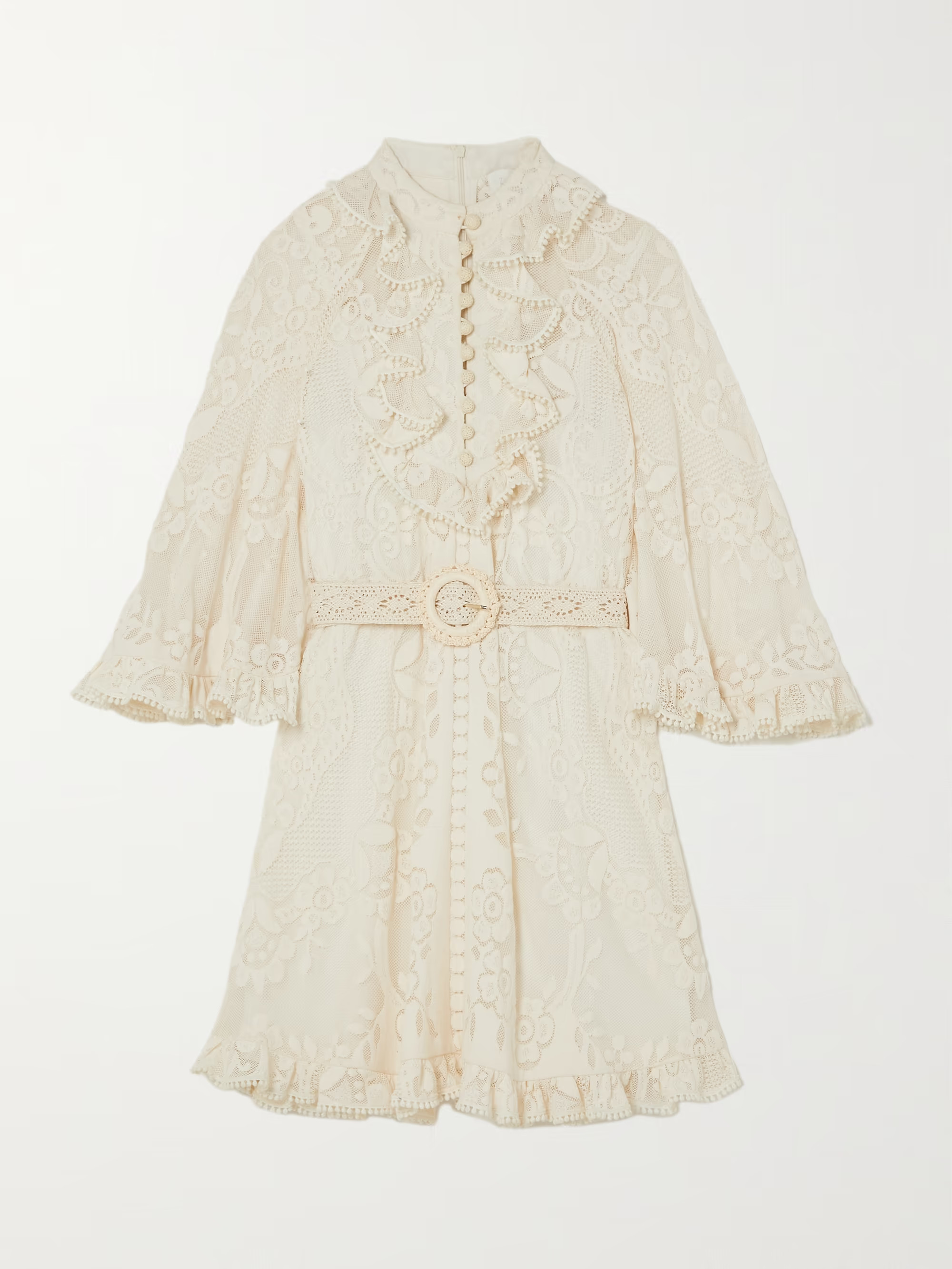 Tiggy ruffled crochet-trimmed cotton-blend lace mini dress | NET-A-PORTER (UK & EU)