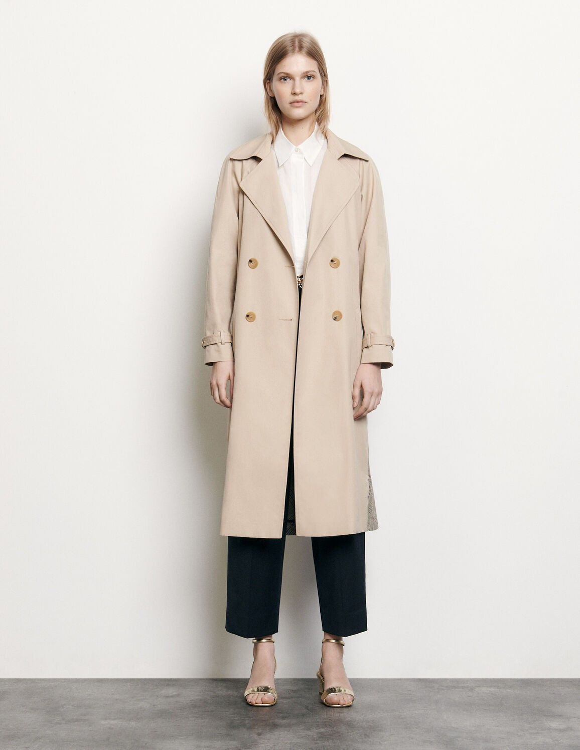 Trenchcoat with insert at the back | Sandro Paris (US)