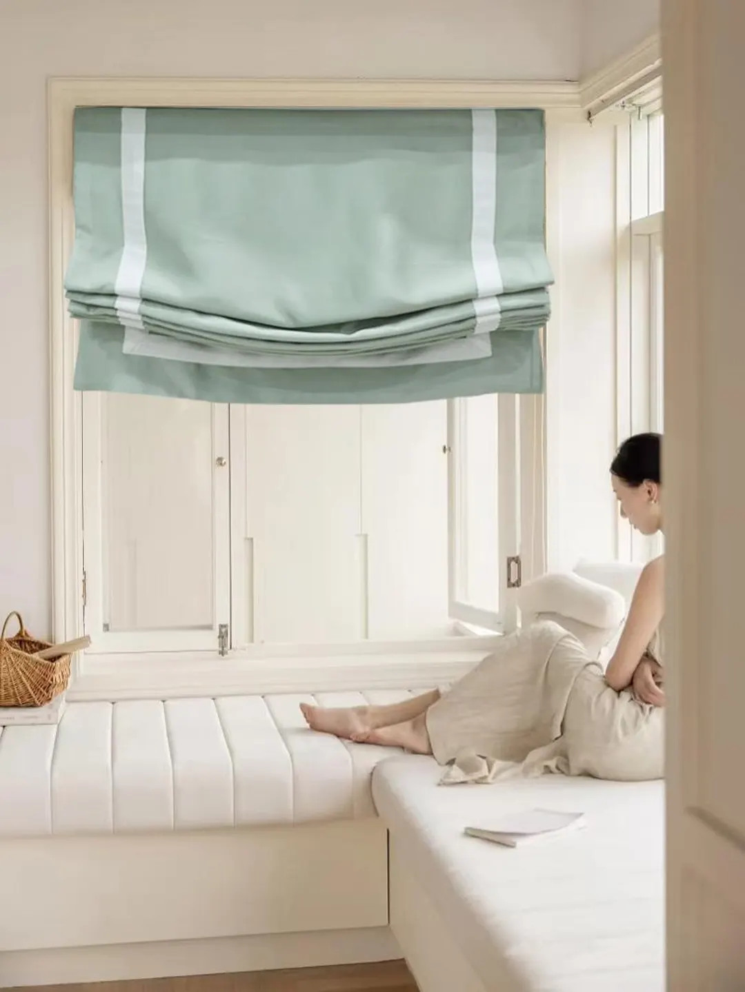 85 Colors Custom Roman Shades With Chain Mechanism,solid Relaxed Roman Shade, Window Treatment, R... | Etsy (US)