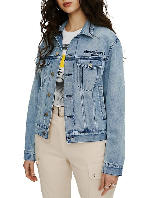 Eleven Paris Sequin-Embellished Denim Jacket on SALE | Saks OFF 5TH | Saks Fifth Avenue OFF 5TH