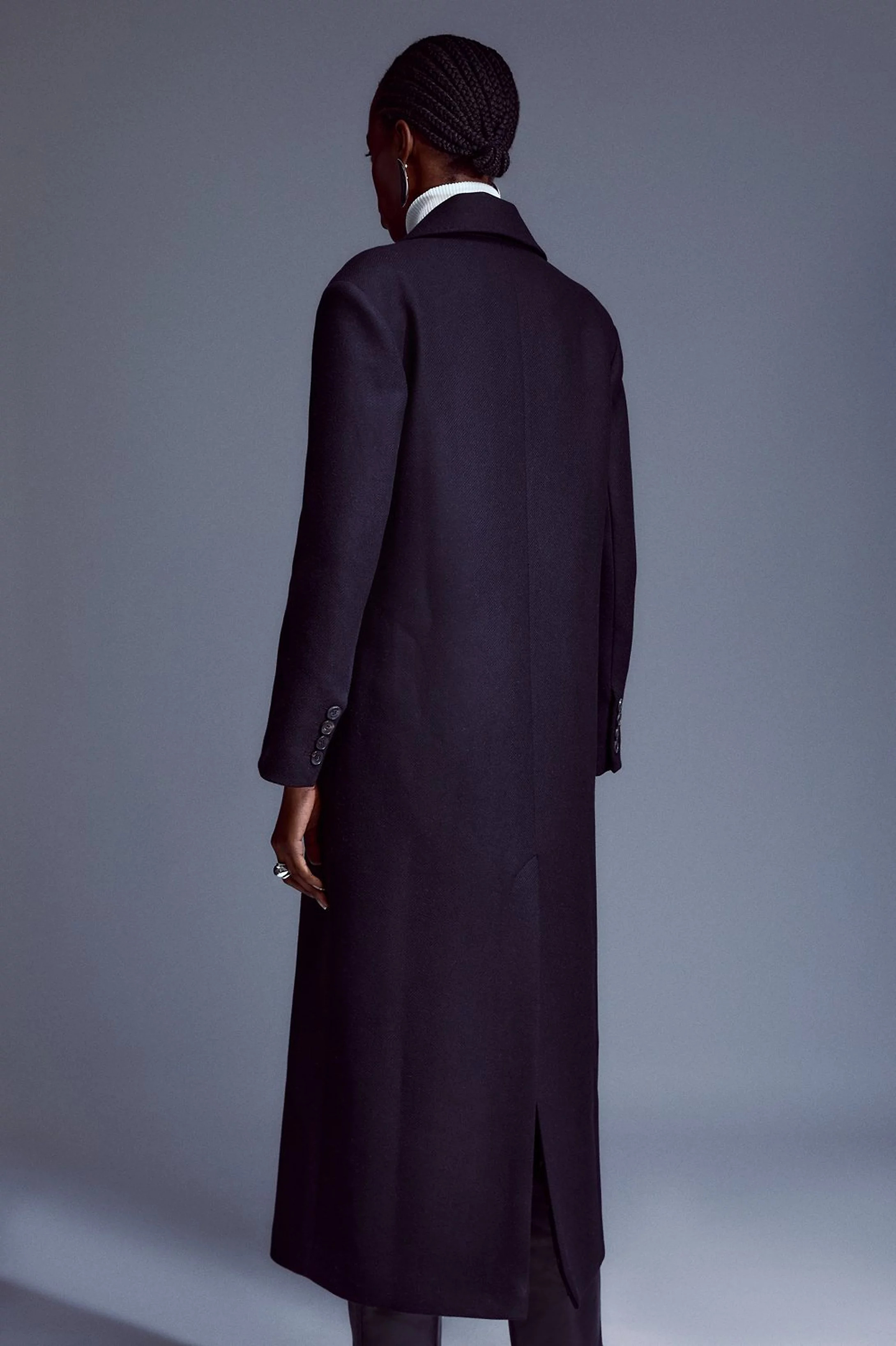 Italian Manteco Wool Blend Double Breasted Coat | Karen Millen UK + IE + DE + NL