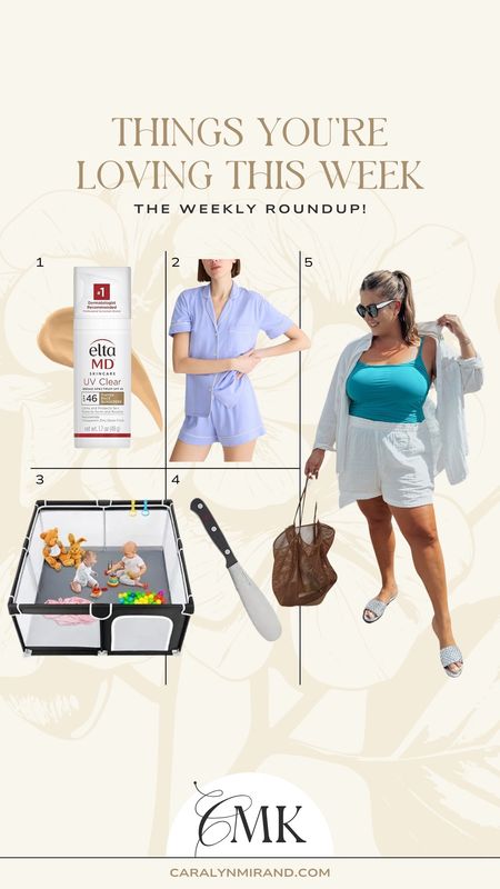 Top 5 most loved items from this week! Swim, cover up, pajamas, tinted SPF, playpen for babies and toddlers, spreading knife! 

#LTKswim #LTKhome #LTKbeauty