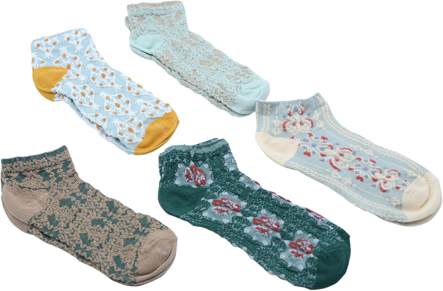 YYaaloa Low Cut Athletic cute Socks with Cute Vintage Embroidered Floral breathable Casual socks ... | Amazon (US)