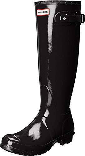 Hunter Wellies Women's Original Tall Wellington Boots - Black Gloss, Black, UK6 | Amazon (UK)