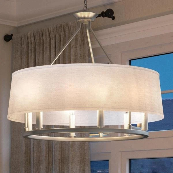 UHP2182 Cosmopolitan Chandelier, 22.375"H x 24"W, Brushed Nickel Finish, Marsala Collection | Urban Ambiance, Inc.