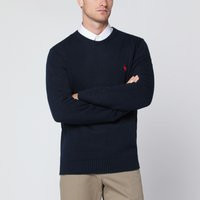 Polo Ralph Lauren Navy Blue Cotton Crewneck Sweater | Balardi (US & Canada)