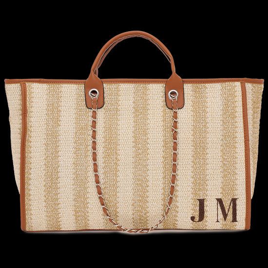 Lily & Bean Summer Cream Tote with Initials | Lily and Bean